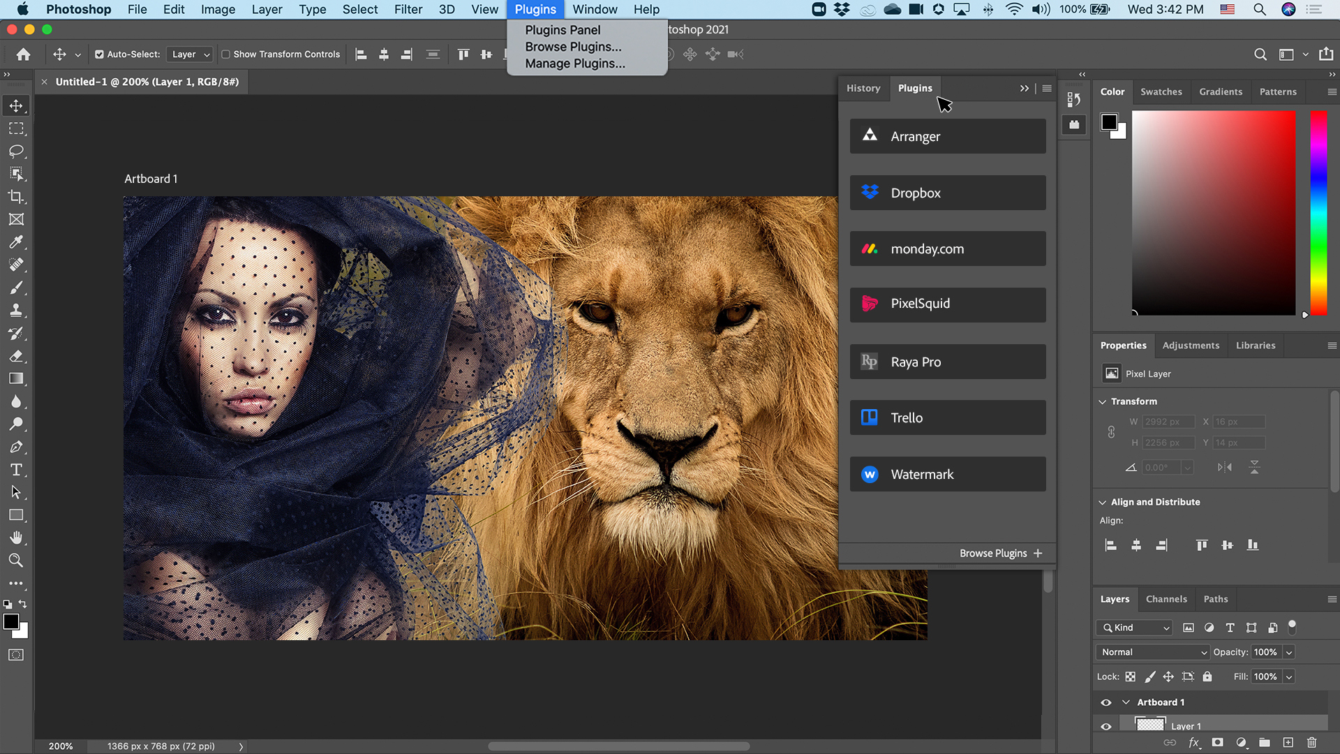 Adobe Photoshop màn hình