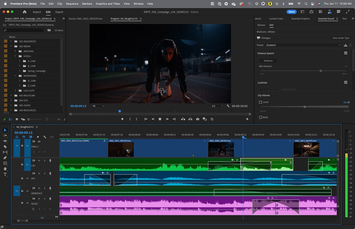 Adobe Premiere Pro màn hình