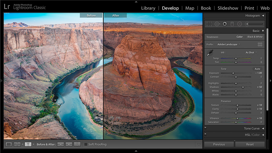 Adobe Lightroom Classic màn hình