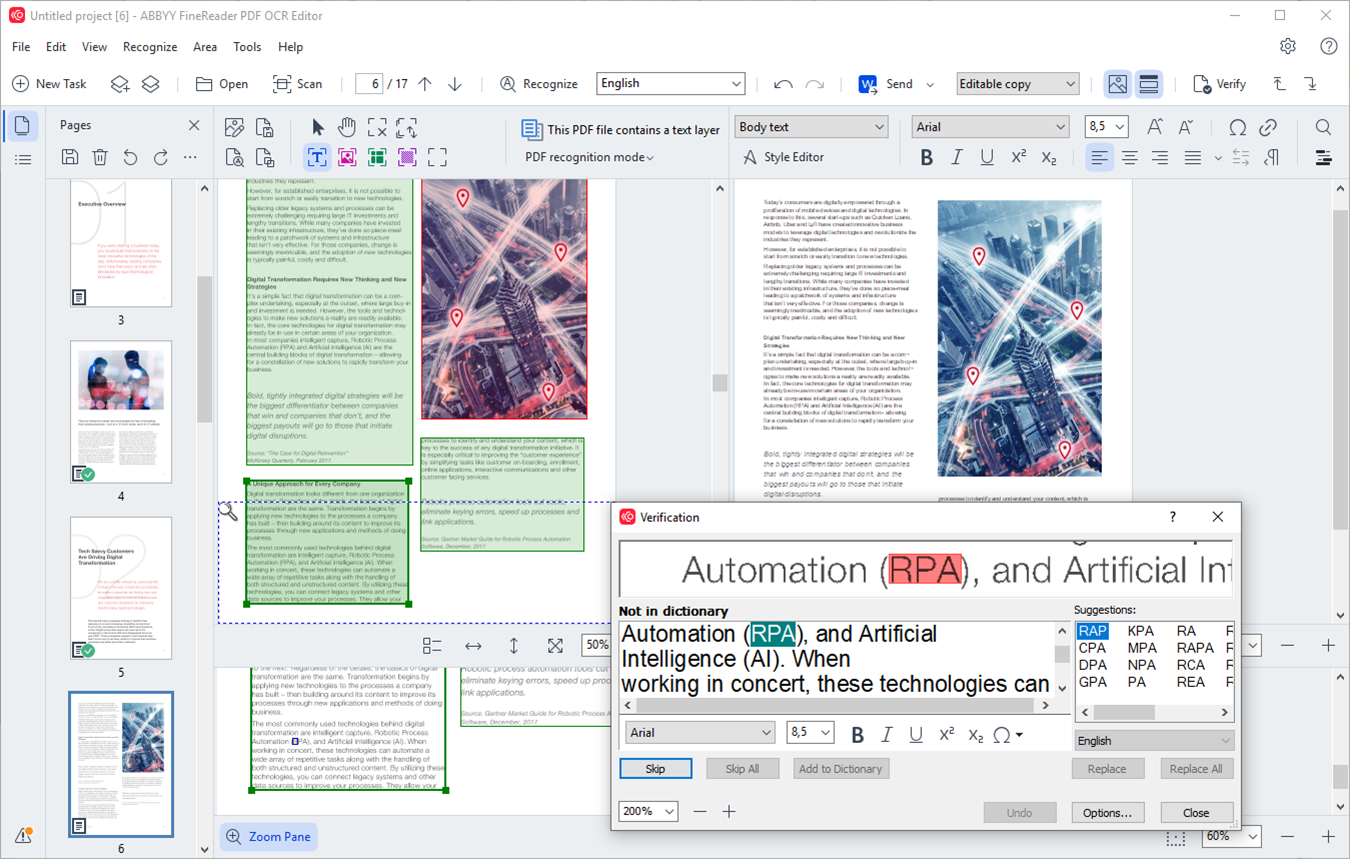 ABBYY FineReader PDF màn hình